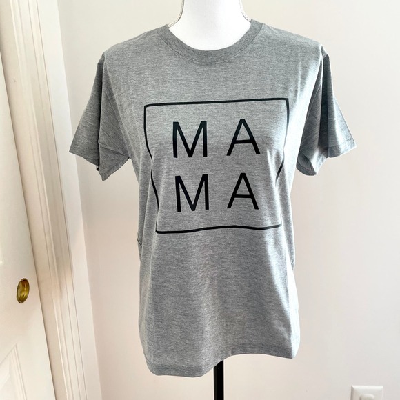 Mama Square T Shirt In Heather Gray Size Medium New - Picture 3 of 9